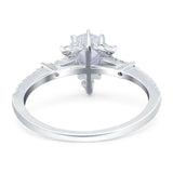 Pear Teardrop Natural Stone Cluster Ring