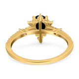 Pear Teardrop Natural Stone Cluster Ring