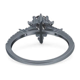 Pear Teardrop Natural Stone Cluster Ring