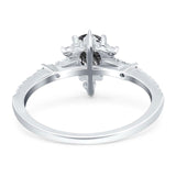 Pear Teardrop Natural Stone Cluster Ring