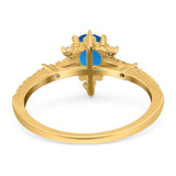Pear Teardrop Natural Stone Cluster Ring