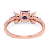 Art Deco Round Natural Stone Floral Ring