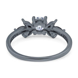 Art Deco Round Natural Stone Floral Ring