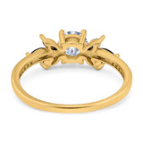 Art Deco Round Natural Stone Floral Ring