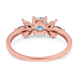 Art Deco Round Natural Stone Floral Ring