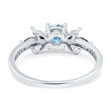 Art Deco Round Natural Stone Floral Ring