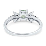 Art Deco Round Natural Stone Floral Ring