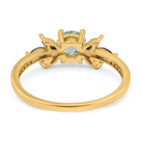 Art Deco Round Natural Stone Floral Ring