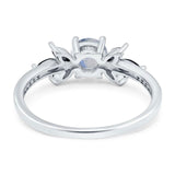 Art Deco Round Natural Stone Floral Ring