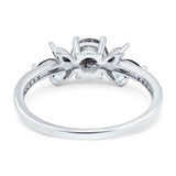 Art Deco Round Natural Stone Floral Ring