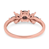 Art Deco Round Natural Stone Floral Ring