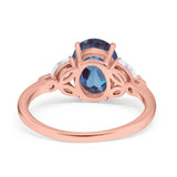 Art Deco Oval Natural Stone Wedding Ring