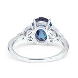 Art Deco Oval Natural Stone Wedding Ring