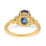 Art Deco Oval Natural Stone Wedding Ring