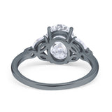 Art Deco Oval Natural Stone Wedding Ring
