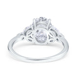 Art Deco Oval Natural Stone Wedding Ring