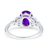 Art Deco Oval Natural Stone Wedding Ring