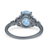Art Deco Oval Natural Stone Wedding Ring