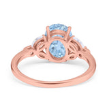Art Deco Oval Natural Stone Wedding Ring