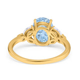Art Deco Oval Natural Stone Wedding Ring