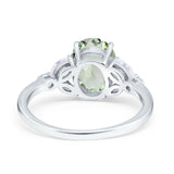 Art Deco Oval Natural Stone Wedding Ring