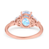 Art Deco Oval Natural Stone Wedding Ring