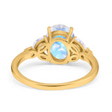 Art Deco Oval Natural Stone Wedding Ring