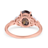 Art Deco Oval Natural Stone Wedding Ring