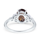 Art Deco Oval Natural Stone Wedding Ring