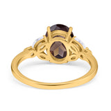 Art Deco Oval Natural Stone Wedding Ring