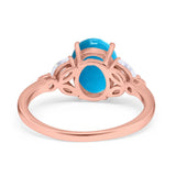 Art Deco Oval Natural Stone Wedding Ring