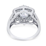 Vintage Style Oval Natural Stone Floral Ring