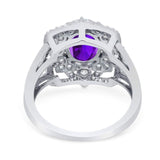 Vintage Style Oval Natural Stone Floral Ring