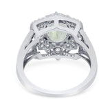 Vintage Style Oval Natural Stone Floral Ring