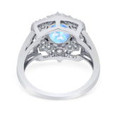Vintage Style Oval Natural Stone Floral Ring