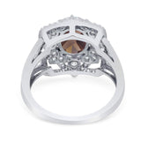 Vintage Style Oval Natural Stone Floral Ring