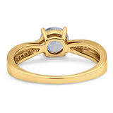 Vintage Style Round Natural Stone Twisted Ring