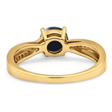 Vintage Style Round Natural Stone Twisted Ring