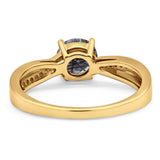 Vintage Style Round Natural Stone Twisted Ring