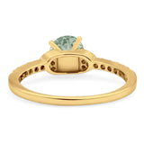 Art Deco Round Natural Stone Ring