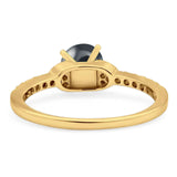 Art Deco Round Natural Stone Ring