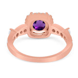 Art Deco Round Natural Stone Halo Ring