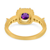 Art Deco Round Natural Stone Halo Ring