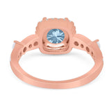 Art Deco Round Natural Stone Halo Ring