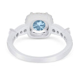 Art Deco Round Natural Stone Halo Ring