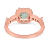 Art Deco Round Natural Stone Halo Ring