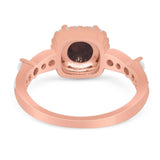 Art Deco Round Natural Stone Halo Ring