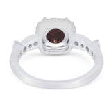 Art Deco Round Natural Stone Halo Ring