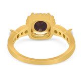 Art Deco Round Natural Stone Halo Ring