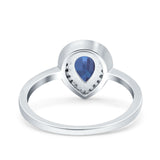 Pear Teardrop Natural Stone Wedding Ring